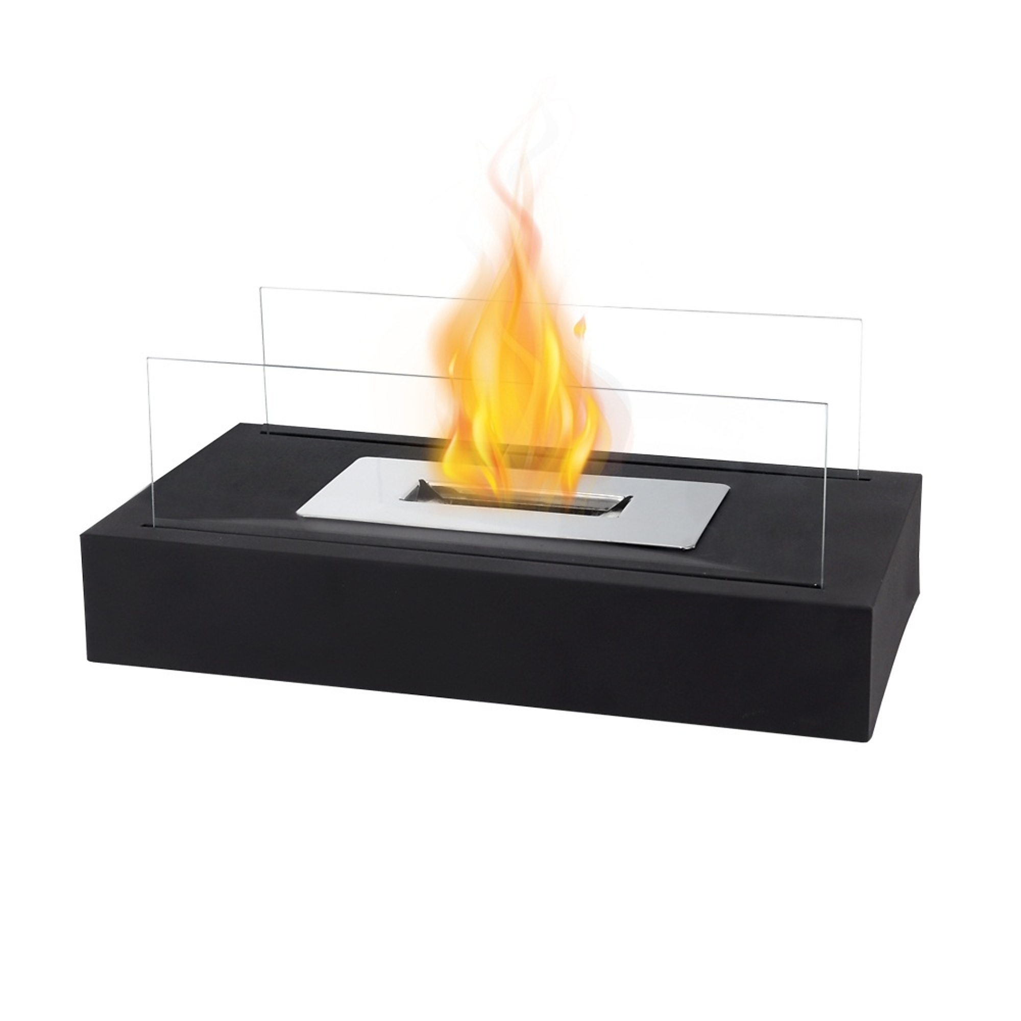 EdenDirect Tabletop Ventless Bioethanol Fireplace — 14in., Black, Stainless Steel Burner, Portable, Model# 919
